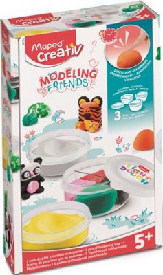 Utántöltő modellező gyurma készlet, levegőre száradó, MAPED CREATIV, "Modeling Friends"