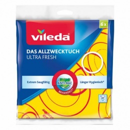 Törlőkendő, 30% mikroszállal, 6 db, VILEDA