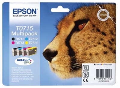 BONTOTT! T07154010 Tintapatron multipack Stylus D78, D92, D120 nyomtatókhoz, EPSON, b+c+m+y, 23,9ml